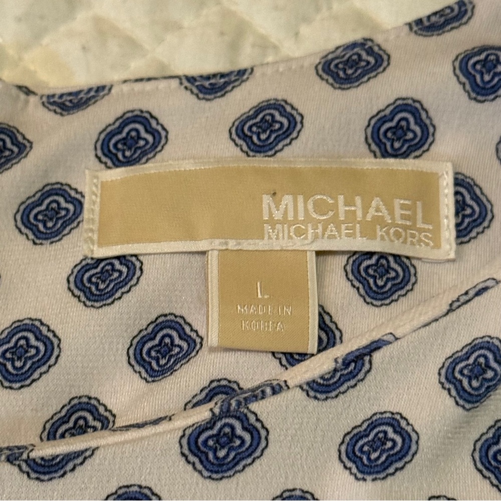 Michael Kors white and Blue Patterned Dress - Picture 2 of 13